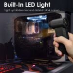 1Pc Compressed Air Duster With LED Light Up To 150000RPM Speed For PC Keyboard Cleaning High Speed Rechargeable Cordless Air Blower With 4 Speeds For Home Car Outdoor - Image 5