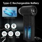 1Pc Compressed Air Duster With LED Light Up To 150000RPM Speed For PC Keyboard Cleaning High Speed Rechargeable Cordless Air Blower With 4 Speeds For Home Car Outdoor - Image 8