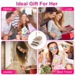 1 Set Jewelry Box With LED Mirror 3 Layer Jewelry Organizer With 2 Drawers PU Jewelry Holder With 3 Mirror Light Colors Dimmable For Earrings Rings Bracelets Necklaces - Image 7