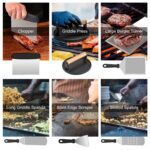 31Pcs Griddle Accessories Kit Flat Top Grill Accessories For Camp Chef With Spatulas Griddle Press Basting Cover Spice Shakers Vegetable Forks Steel Sticks Egg Rings Storage Bag - Image 3