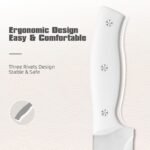 15 Pieces Of White Carbon Steel Blade Kitchen Knife Set, Equipped With A Genuine Wooden Frame, Internal Sharpener, And Kitchen Scissors - Image 6