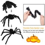 1Pc Halloween Decorations Spider Outdoor 49inch Halloween Spider With 126 Inch Tarantula Mega Spider Web Hairy Poseable Scary Spider Outdoor Yard Creepy Decor Spider Stretch Cobweb - Image 2