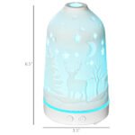 100ml Ultrasonic Aromatherapy Diffuser, Essential Oils Humidifier with Ceramic Cover, 7 Colors LED Lights, Timer, Waterless Auto-off for Home and Office, White - Image 5