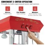 Popcorn Popper Machine 8 Oz Countertop Popcorn Maker 850W 48 Cups Red - Image 3