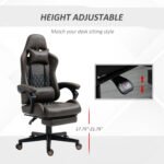 Racing Gaming Chair Diamond PU Leather Office Gamer Chair High Back Swivel Recliner with Footrest, Lumbar Support, Adjustable Height, Brown - Image 5