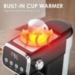 20 BAR Slim Vertical Espresso Machine With Milk Frother, Built-in Cup Warmer, 43 OZ Detachable Tank, For Rich Espresso, Americano, Latte, Compact Space-Saving Design, Screen Button, Black - Image 5