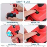 21V Electric Pruning Shears Cordless Tree Pruner Branch Cutter Gardening Scissors With 2 Pack Rechargeable Battery & Replacement Blade Set Red - Image 5