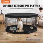 Dog Playpen 8 Panels Foldable Metal Dog Exercise Pen With Pad Cover 30"H - Image 5