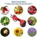 21V Electric Pruning Shears Cordless Tree Pruner Branch Cutter Gardening Scissors With 2 Pack Rechargeable Battery & Replacement Blade Set Red - Image 6