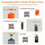 12000W Portable Camping Stove With Cassette Adapter Windproof Outdoor Backpacking Burner With Carrying Case Igniter For Outdoor Hiking Camping Picnic Backpacking - Image 7