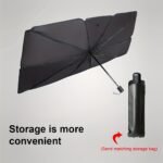 UPF50-Sunshade-UPF50- Compact Roll-Up Sunshade For Front Window - Heat Insulation And UV Protection, Easy-to-Use Auto Interior Accessory, Fits Most Vehicles, Sun Protection Curtain, Sleek Black Umb - Image 4