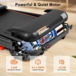 NEW Treadmills For Home, 2.5HP Quiet Folding Treadmill With Heart Rate Sensor, 300lbs Weight Capacity, 7.5MPH, Incline Treadmill With USB Charge Station Bluetooth Speaker, 6 Shock-Absorbing - Image 4