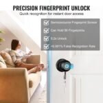 VEVOR Smart Door Knob, Biometric Door Lock Bluetooth Smart Lock, Fingerprint Smart Lock With APP Control, Easy Installation Door Lock, For Home Bedrooms, Cloakroom, Hotels, Apartments Offices, Black - Image 2