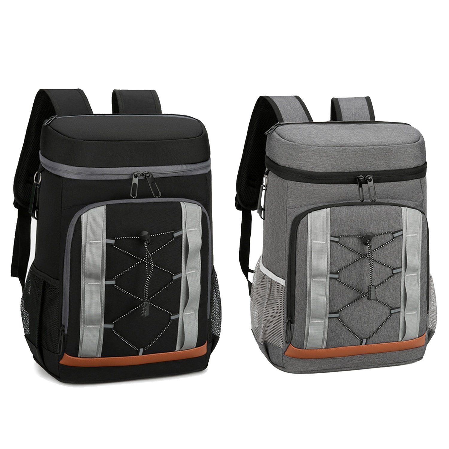31e16bca-814d-4906-84c1-f896dc987cd8.jpg Grey-Black Options 1Pc Cooler Backpack 36 Can Leakproof Insulated Cooler Backpack With 25L 6.6Gal For Picnic Camping Beach Hiking Fishing Travel - Image 1