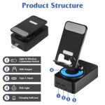 1Pc 4 In 1 Foldable Wireless Speaker Phone Stand With Power Bank 360Degree Rotatable Stand Wireless Speaker 5000mAh Battery RGB Light For Phones IPads - Image 9