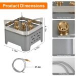 12000W Portable Camping Stove With Cassette Adapter Windproof Outdoor Backpacking Burner With Carrying Case Igniter For Outdoor Hiking Camping Picnic Backpacking - Image 6