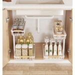 Metal Adjustable Height Two-Tier Drawer Kitchen Bathroom Under Sink Storage Rack - Image 5