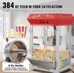 Popcorn Popper Machine 8 Oz Countertop Popcorn Maker 850W 48 Cups Red - Image 5