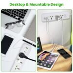 1Pc Power Strip With 6FT Extension Cord 3 AC Outlets And 2 USB A Ports 1 USB C Port 2500W Wall Mount Outlet Extender For Home Office Dorm Travel - Image 8