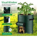 10 Gallon -6 Pack Potato Grow Bags, Heavy Duty PE Fabric Pots With Flap And Handles, Green Planter Bags For Potato Vegetables Outdoor Garden, For All Plants Growing - Image 6