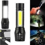 2Pcs Mini Zoomable LED Flashlight USB RechargeableCamping Hiking Flashlight Work light - Image 7