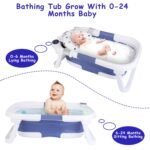 1Pc Baby Bath Tub With Thermometer Collapsible Travel Friendly 0 To 24Months Baby Bathtub With Drain Hole For Newborn Infant Toddler Odorless Toxic Free Foldable Bathtub - Image 8