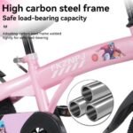 FKZNPJ 16 Inch Sporty Kids Bike With Training Wheels And Stand Adjustable Saddle Suitable For Boys And Girls Aged 4-8 Years Tall Height 41-53 Inches Available In A Variety Of Colors - Image 9