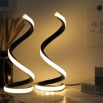 2 Pack Spiral LED Table Lamp, 3 Color Dimmable USB Powered Desk Lamp, Modern Curved Bedside Night Light, Soft Eye-Caring Lighting For Bedroom Living Room Office Home Decor - Image 2