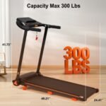 NEW Treadmills For Home, 2.5HP Quiet Folding Treadmill With Heart Rate Sensor, 300lbs Weight Capacity, 7.5MPH, Incline Treadmill With USB Charge Station Bluetooth Speaker, 6 Shock-Absorbing - Image 6