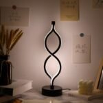 2Pcs Modern Wave-Shaped USB Desk Lamp With 3-Color Dimmable Lighting For Bedroom - Image 5