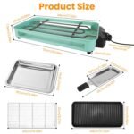 1Pc 2000W Electric Indoor Grill For Food Preparation Family Gathering 2 In 1 Electric BBQ Gill With Grill Net Removable Plate 5 Temperature Control 3 Small Trays Dishwasher Safe - Image 10