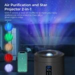 Black Large Room Air Purifier, Smart WiFi, Air Quality Sensor, UV Sterilization, Washable Filter & Star Projector, Covers Up To 1782 Sq.Ft For Whole Family & Cozy Holiday Atmosphere - Image 4