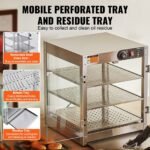 3-Tier Commercial Food Warmer Display Countertop Pizza Cabinet With Light - Image 2