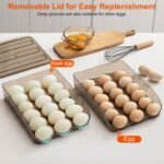 Egg Container Holder For Refrigerator Double Layer Egg Storage Box With Lid Automatic Rolling Egg Box Organizer Bin Tray Rack 36 Eggs - Image 6