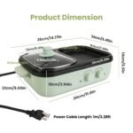 1Pc Electric Hot Pot With Grill 2-in-1 Hot Pot And Frying Pan Portable Non-Stick Pot And Griddle Electric Cooker Pot With Glass Lid Fast Heating For 1-2 People BBQ Steaks Noodles - Image 3