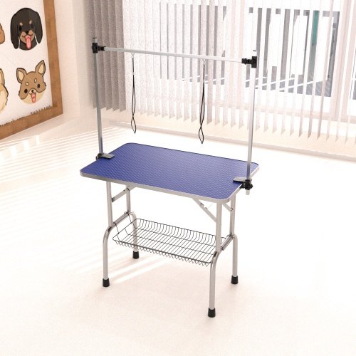 5478cabf-7c1a-48ea-ac6a-bc7332515df6.jpg 36 Inch Folding Dog Pet Grooming Table Heavy Duty Stainless Steel Pet Dog Cat Grooming Table - Image 1