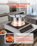 Portable Commercial Induction Cooktop 3500W Countertop Burner 11 Temp Levels - Image 2