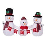 6.2FT Lighted Christmas Inflatable Decoration, Inflatable Snowman Family With Bunting, Funny Blow Up Yard Decorations With Built-in LED Lights For Holiday Party Front Yard Lawn Garden Decor - Image 8
