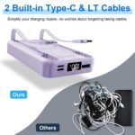 1Pc 3 In 1 10000mAh MagSafe Fast Charging Power Bank PD20W Portable Charger With 2 Built In Cables Stand Fit For IOS Phone 16 15 13 Series And More - Image 9