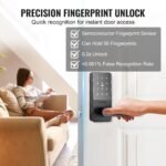 Smart Lock, 5-in-1 Smart Door Knob, Fingerprint Deadbolt With App Control, Bluetooth Smart Lock, Keyless Entry Door Lock With Handle, Biometric Door Lock, Keypad Digital Door Lock For Front Door - Image 4
