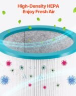 Tower Fan Bladeless, 16.4ft/s Velocity Floor Fan That Blows Cold Air, 80° Oscillating 8-Speed Fans, 8H Timer, Standing Fans With H13 HEPA Filtration, Remote Control & Air Purification Mode - Image 2
