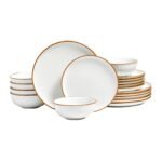 18 PCS Dinnerware Set Ceramic Plates And Bowls Sets Service For 6 White - Image 7