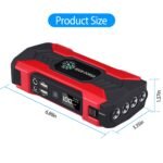 Car Jump Starter Booster 800A Peak 28000mAh 12V Battery Charger Up To 6.0L Gas Or 3.0L Diesel Engine With LCD Screen 4 Modes LED Flashlight - Image 8