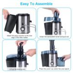 1Pc Centrifugal Juicer Juice Extractor With 2 Speeds 2.6in Wide Feed Chute 17Oz Juicer Cup 54Oz Pulp Collector Electric Juicer For Fruits Vegetables - Image 6