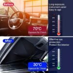 UPF50-Sunshade-UPF50- Compact Roll-Up Sunshade For Front Window - Heat Insulation And UV Protection, Easy-to-Use Auto Interior Accessory, Fits Most Vehicles, Sun Protection Curtain, Sleek Black Umb - Image 10