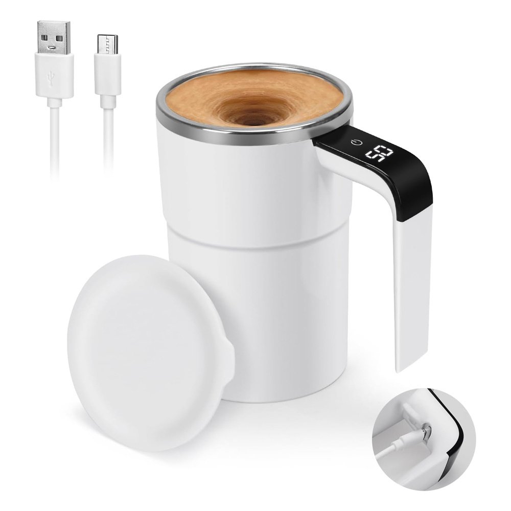 607d1095-5723-4403-acda-5a01fb5e1e1a.jpg 12oz Self Stirring Mug, Auto Magnetic Coffee Mug With LED Display Temperature, Rechargeable Automatic Stirring Cup - Image 1