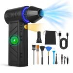 1Pc Compressed Air Duster With LED Light Up To 150000RPM Speed For PC Keyboard Cleaning High Speed Rechargeable Cordless Air Blower With 4 Speeds For Home Car Outdoor - Image 9