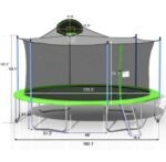 16FT Trampoline Children's Basketball Stand Safety Fence Net - Image 4