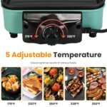 1Pc 2000W Electric Indoor Grill For Food Preparation Family Gathering 2 In 1 Electric BBQ Gill With Grill Net Removable Plate 5 Temperature Control 3 Small Trays Dishwasher Safe - Image 4