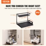 2-Tier 10.7"W X 14.2"D Pull Out Cabinet Under Sink Organizer 10.7"x14.2" Drawer Basket, 12.5"Wx15.5"Dx13"H Install Size For Cabinet - Image 2